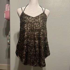 XS Metaphor sequined spaghetti strap